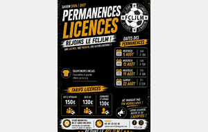 Permanences Licences - Saison 2026/2027