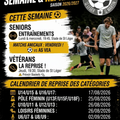 Programme entrainements de la semaine & Planning complet  Reprise